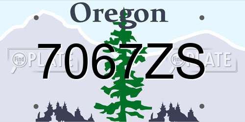 7067ZS Oregon License Plate