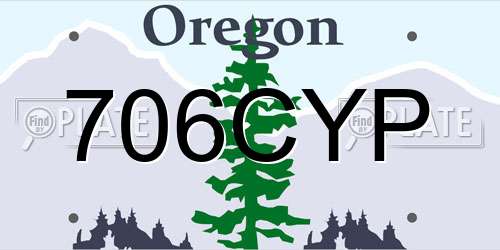 706CYP Oregon License Plate