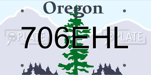 706EHL Oregon License Plate