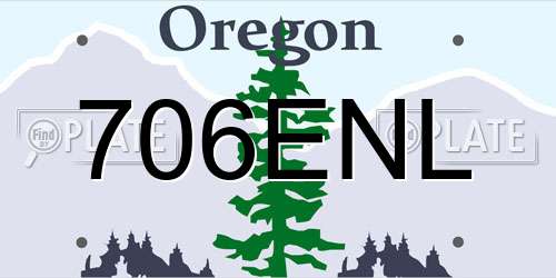 706ENL Oregon License Plate