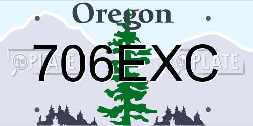 706EXC Oregon License Plate