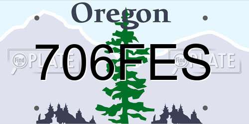 706FES Oregon License Plate