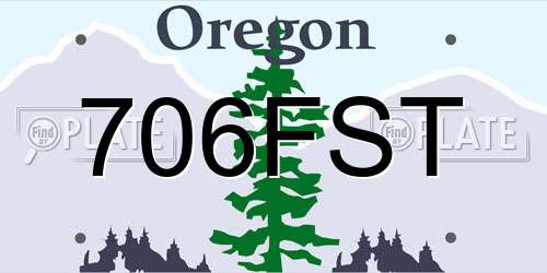 706FST Oregon License Plate