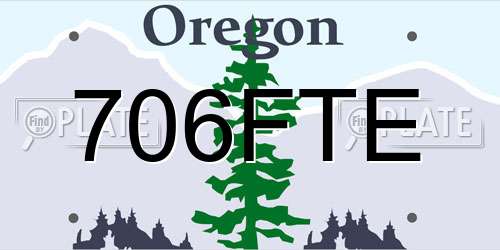 706FTE Oregon License Plate