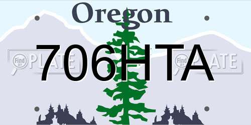 706HTA Oregon License Plate