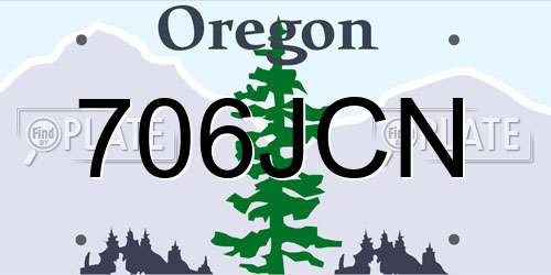 706JCN Oregon License Plate
