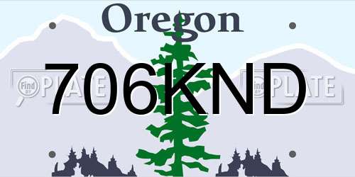 706KND Oregon License Plate