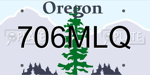 706MLQ Oregon License Plate
