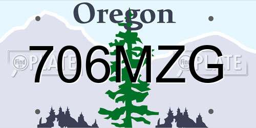 706MZG Oregon License Plate