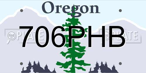 706PHB Oregon License Plate