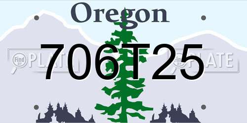 706T25 Oregon License Plate