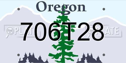706T28 Oregon License Plate