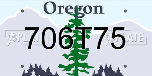706T75 Oregon License Plate
