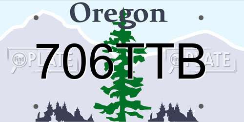 706TTB Oregon License Plate