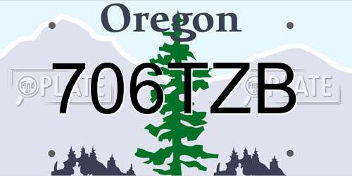 706TZB Oregon License Plate