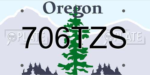 706TZS Oregon License Plate