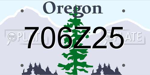 706Z25 Oregon License Plate