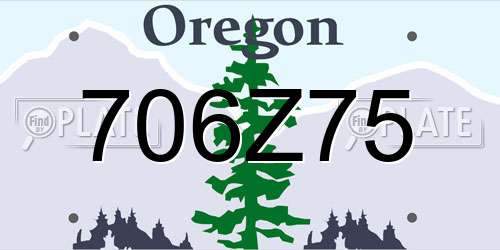 706Z75 Oregon License Plate