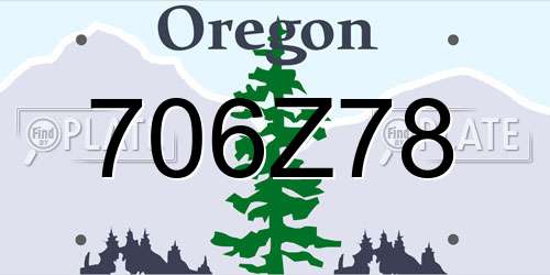 706Z78 Oregon License Plate