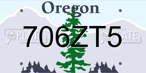 706ZT5 Oregon License Plate