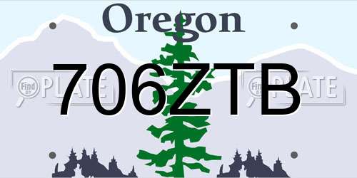 706ZTB Oregon License Plate