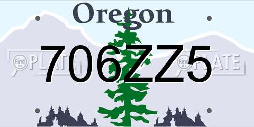 706ZZ5 Oregon License Plate