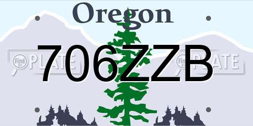 706ZZB Oregon License Plate