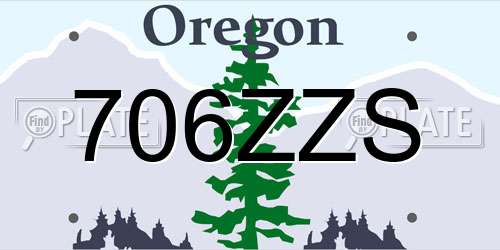 706ZZS Oregon License Plate