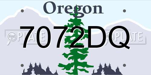 7072DQ Oregon License Plate