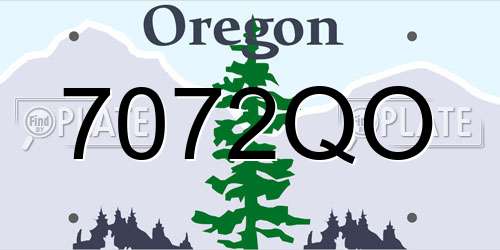 7072QO Oregon License Plate