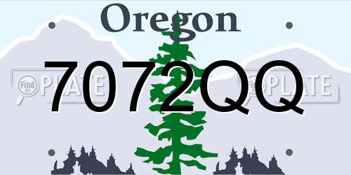 7072QQ Oregon License Plate