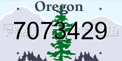 7073429 Oregon License Plate