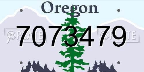 7073479 Oregon License Plate