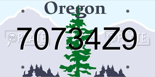 70734Z9 Oregon License Plate