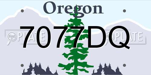 7077DQ Oregon License Plate
