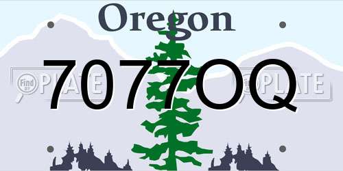 7077OQ Oregon License Plate