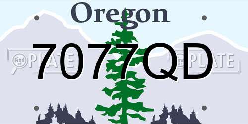 7077QD Oregon License Plate