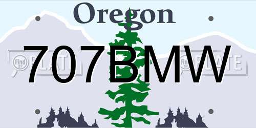 707BMW Oregon License Plate
