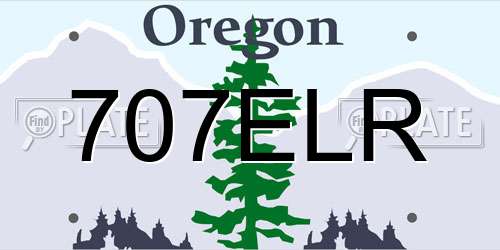 707ELR Oregon License Plate