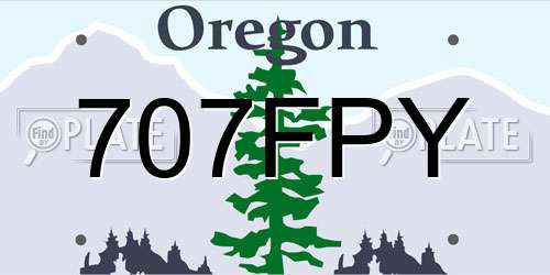 707FPY Oregon License Plate