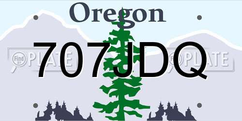 707JDQ Oregon License Plate