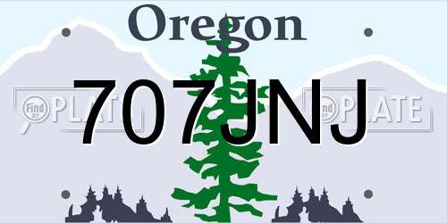 707JNJ Oregon License Plate