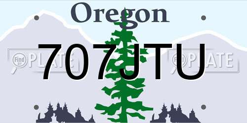 707JTU Oregon License Plate