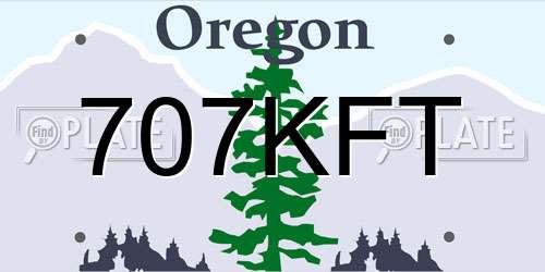 707KFT Oregon License Plate