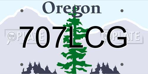 707LCG Oregon License Plate