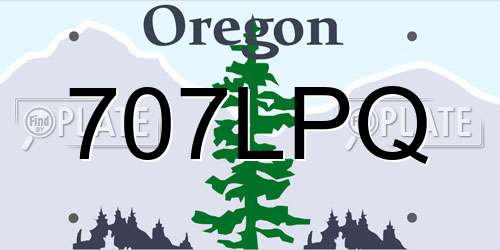 707LPQ Oregon License Plate