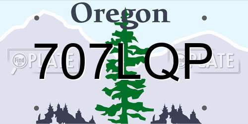 707LQP Oregon License Plate