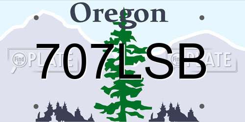 707LSB Oregon License Plate