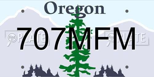 707MFM Oregon License Plate