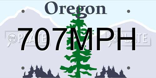 707MPH Oregon License Plate